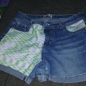 Jordache Denim Shorts with Pastel Sequin Accent